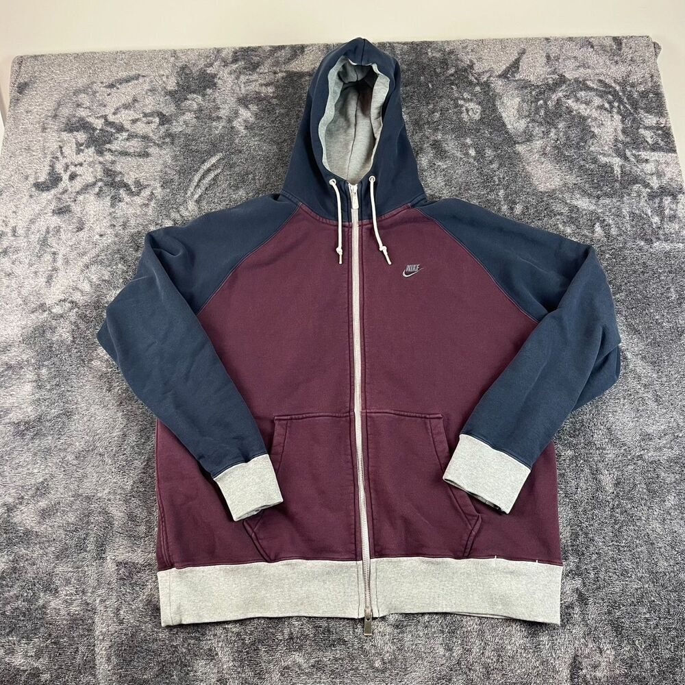 Nike AW77 Stadium Hoodie Full Zip Jacket Colorblock Men's XL Swoosh